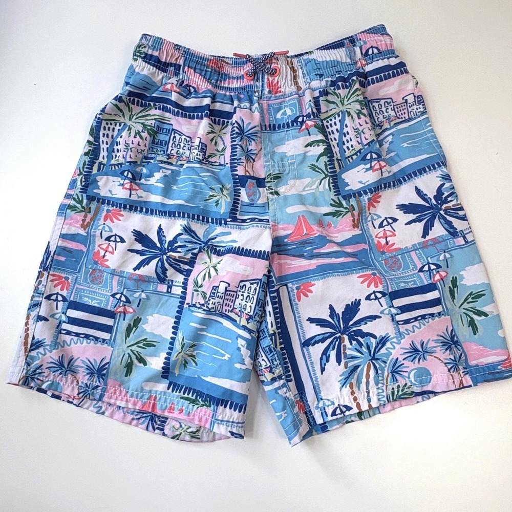 Boys Tropical Beach Swim Trunks Size L 10-12 Wonder Nation
